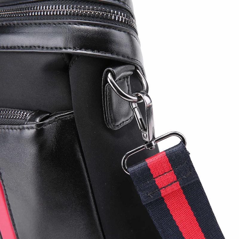 Business Briefcase Men Black Red PU Leather Joker Zipper Waterproof Handbag Shoulder Crossbody Bags