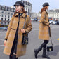 Woolen Coat Women's Mid-length Autumn and Winter Small Fashionable Plaid Coat with Fungus