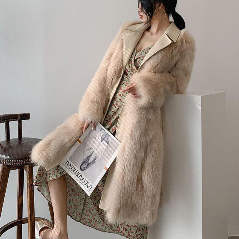 Fur Coat Women Autumn and Winter Imitation Raccoon Fur Woven Fur Coat Thick Fur Coat Fur Women
