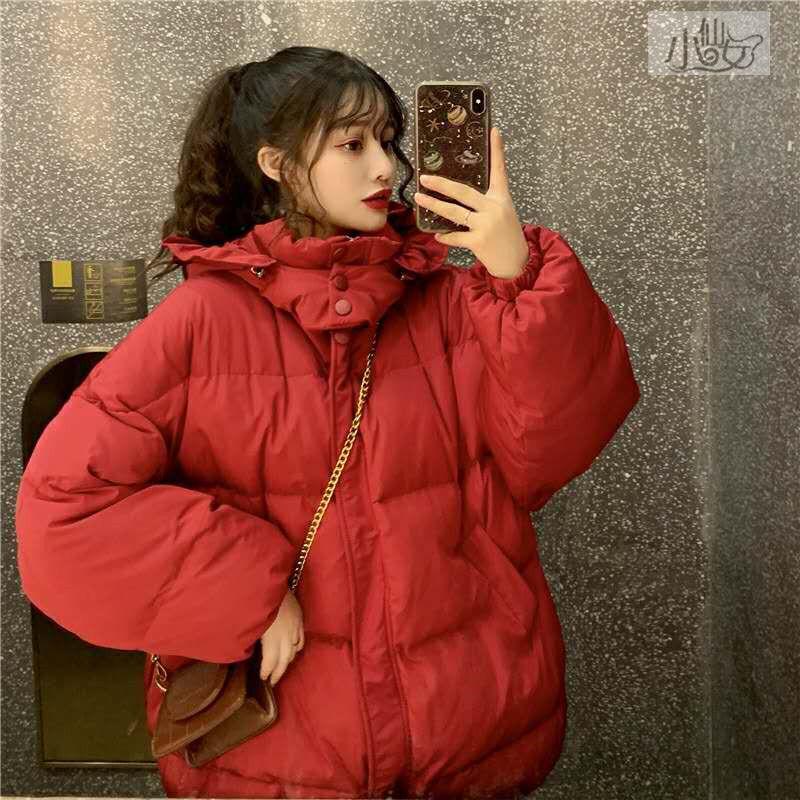 Women's Cotton-padded Jacket, Small, Loose and Thick Bread Suit, Sun Hat, Padded Jacket, Women