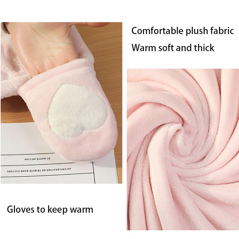 Siesta Blanket Shawl Cloak Cloak Office Air Conditioning Blanket Coral Fleece Cover Leg Blanket Cute Cartoon Lazy Plush Blanket
