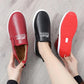 Winter PU Leather and Velvet Warm Casual Shoes Flat-bottomed Low-cut Non-slip Soft-soled Waterproof Shoes Women's Cotton Shoes Comfortable Pedal