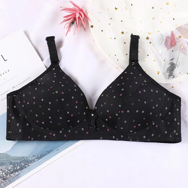 Women Large Size No Steel Ring Thin Bra Gather Sexy Fashion Seamless Cup Surface Simple Natural Comfortable Breathable Adjustable Bra