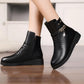 Women's Boots Autumn Winter Cotton Boots Soft Soled Short Boots Plus Velvet Flat Bottom Women's Leather Shoes Warm Middle-aged Elderly Women's Shoes