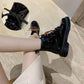 Martin Boots Women's All-match British Style Spring and Autumn Single Boots Motorcycle Short Boots Leather Boots