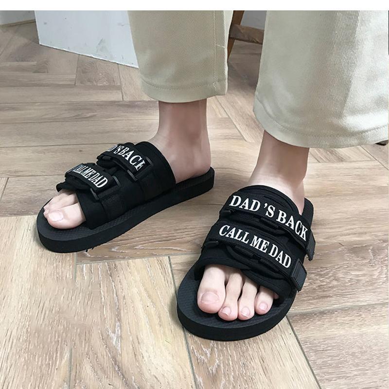 Sandals and Slippers Women's Summer Outdoor Wear Fashion All-match Slippers Korean Couple Students Non-slip Beach Shoes
