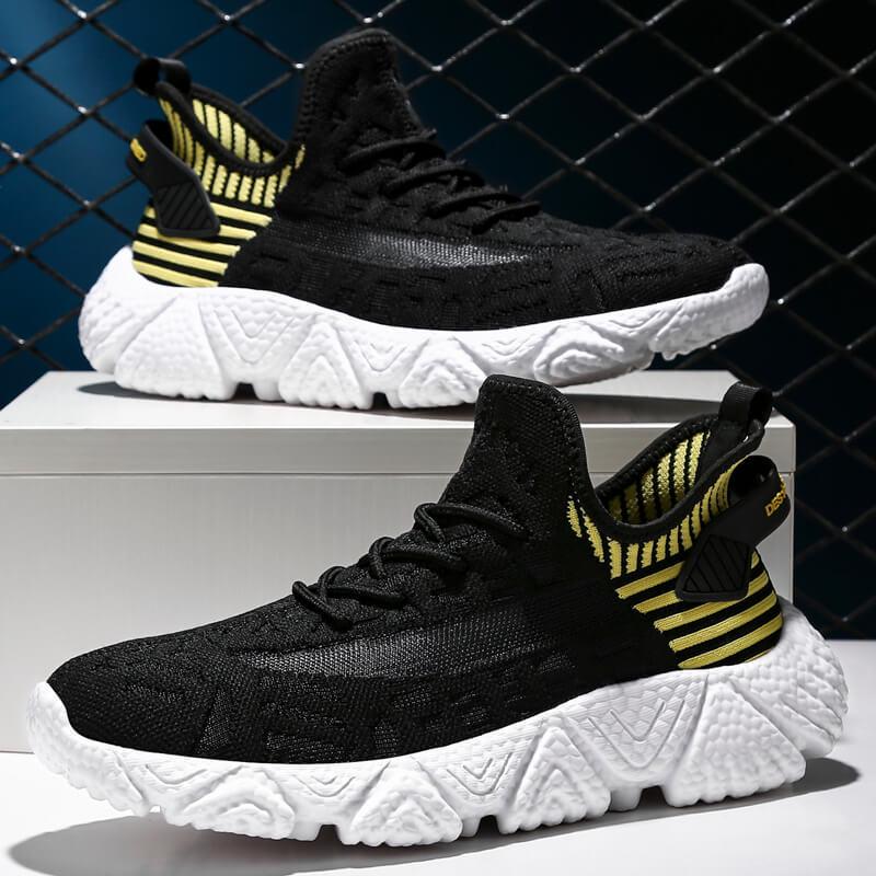 Comfortable Casual Shoes Men Breathable Walking Shoes Lightweight Sneakers Black Footwear Men Lace Up Running Shoes Men
