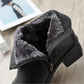 Winter Women's Leather Boots Plus Velvet Warmth Soft-soled Non-slip Short Boots Thick Heel Wear-resistant Boots
