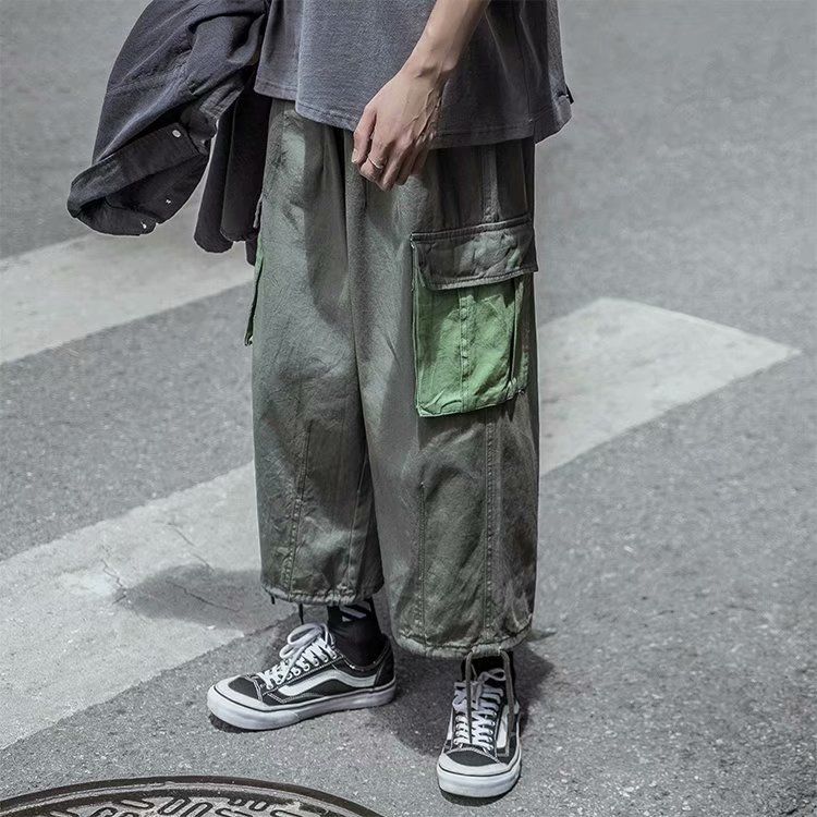 Men's Loose Straight-leg Pants Wild Wide-leg Pants Student Daddy Pants Waist Hip Hop Pants