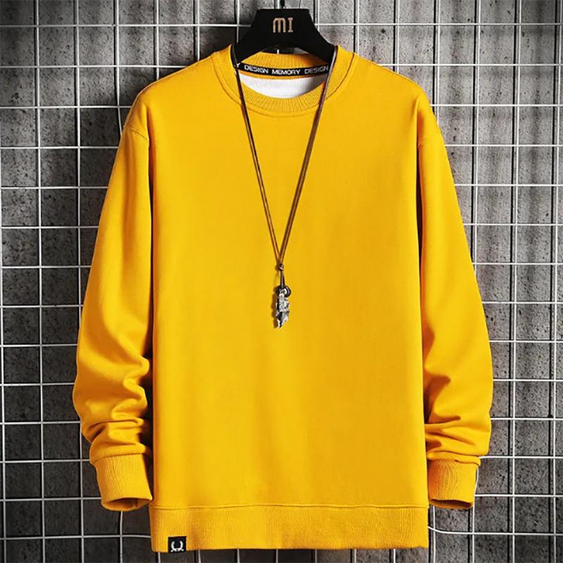 Round Neck Sweater Men's Autumn Lamb Cashmere Plus Velvet Thick Men's Solid Color All-match Sweatshirts