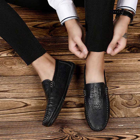 2021 New Men's Love Soft Sole Casual Trend Young Men's Leather Shoes