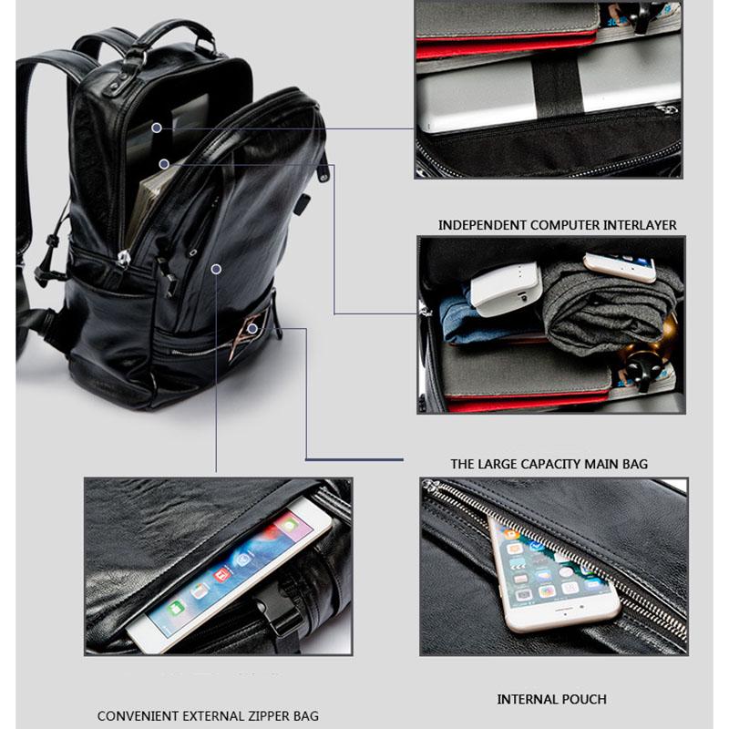 Men Multi-Functional Waterproof Business Laptop backpack Notebook backpack Messenger Briefcase Black