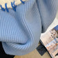 Blue Love Sweater Women's Autumn and Loose Slouchy Winter High-level Sense of White Thickened Sweater