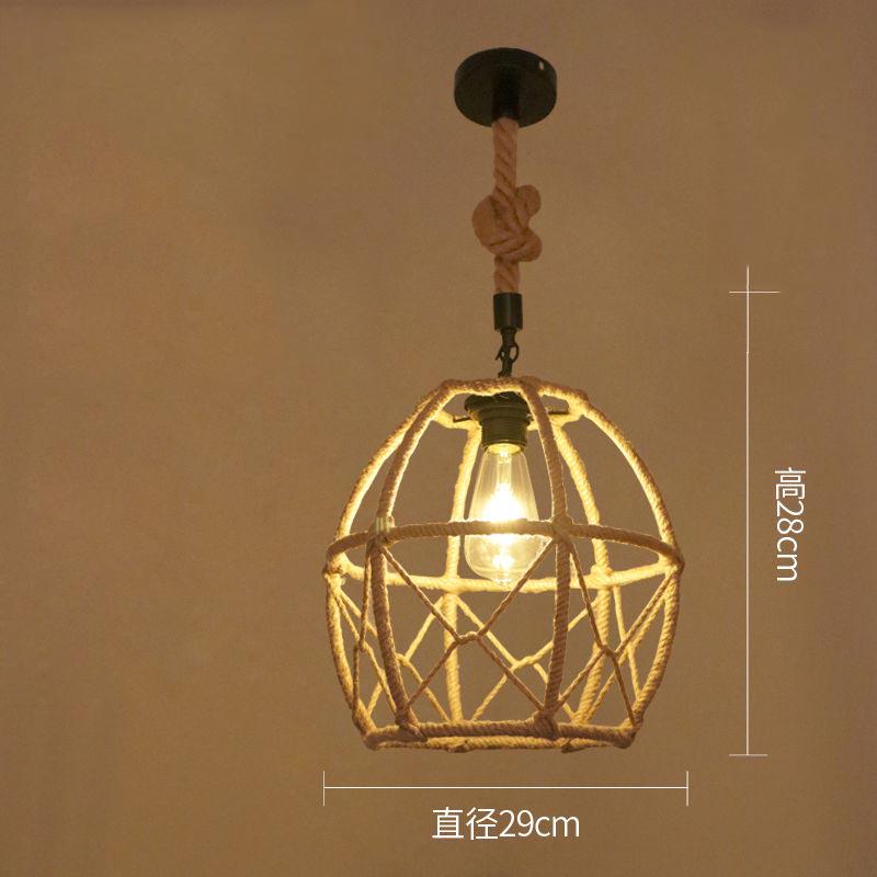 Hemp Rope Chandelier American Pastoral Retro Restaurant Clothing Store Decorative Chandeliers