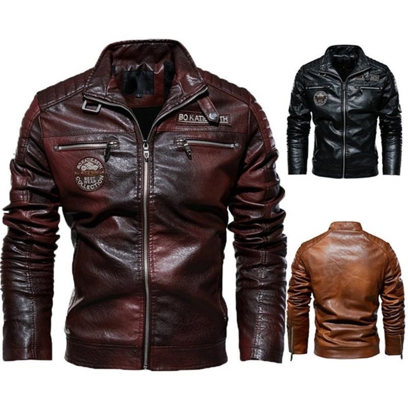 Men's Fashion Leather Jacket Coat Motorcycle Style Men's Business Casual Jacket Handsome Coat
