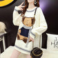 Autumn Winter  Women Fashion Sweater Casual Knitting Sweater Mid-length  Round Neck Pullovers Loose Casual Long Sleeve Sweater