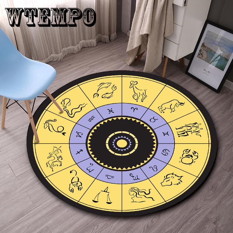 Round Carpet Cartoon Pattern Carpet Household Anti-slip Mat Living Room Carpet Bedroom Carpet Nordic