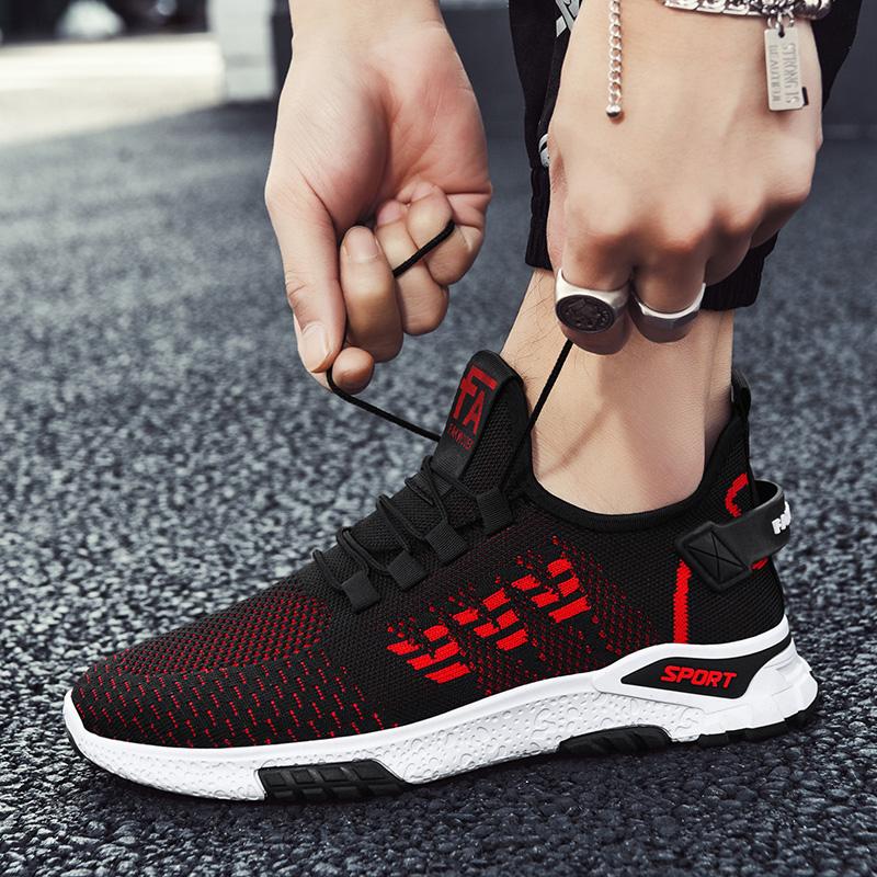 Summer Elastic Breathable Running Shoes Men's Soft-soled Casual Sports Shoes
