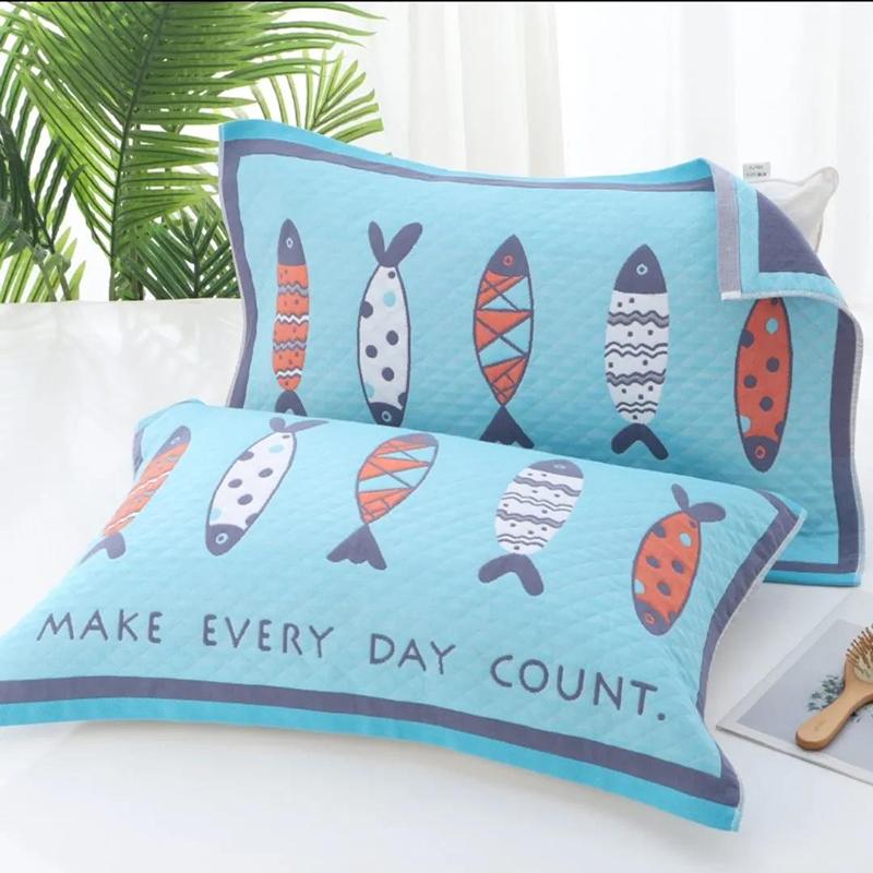Selected Pure Cotton High-quality Simple Style Gauze Pillow Towel Large Pair of High-end Adult Thickened Couples Non-shedding Non-fading Pillow Towel