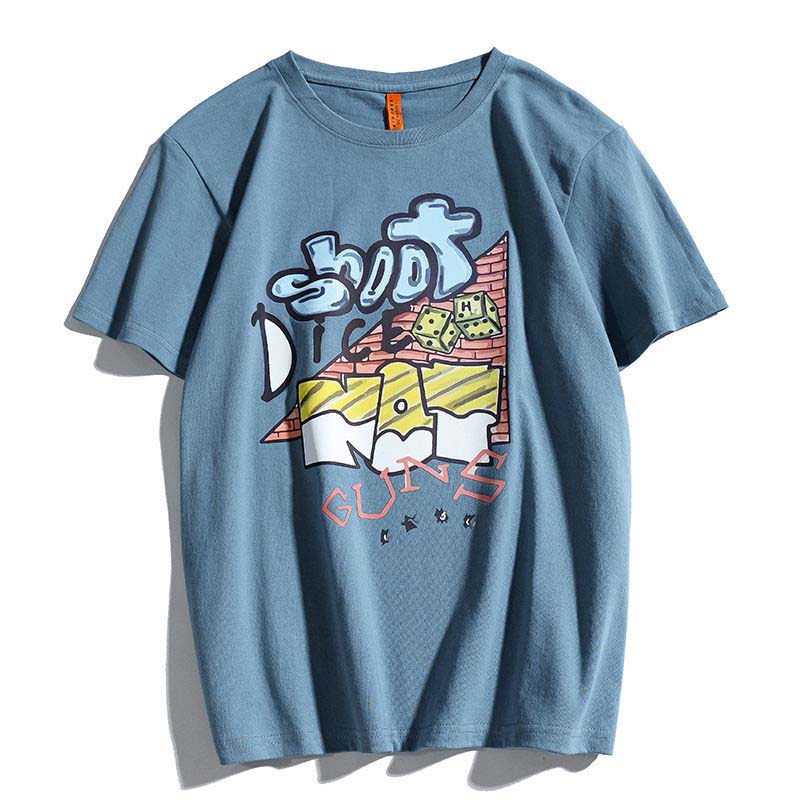 Short-sleeved Men's 100% Pure Cotton New Summer Student Handsome Loose T-shirt