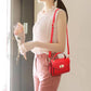 Crossbody Bag Women Solid Color Leather Anti-theft Large Capacity Wear Lock Buckle Hand Shoulder Bag