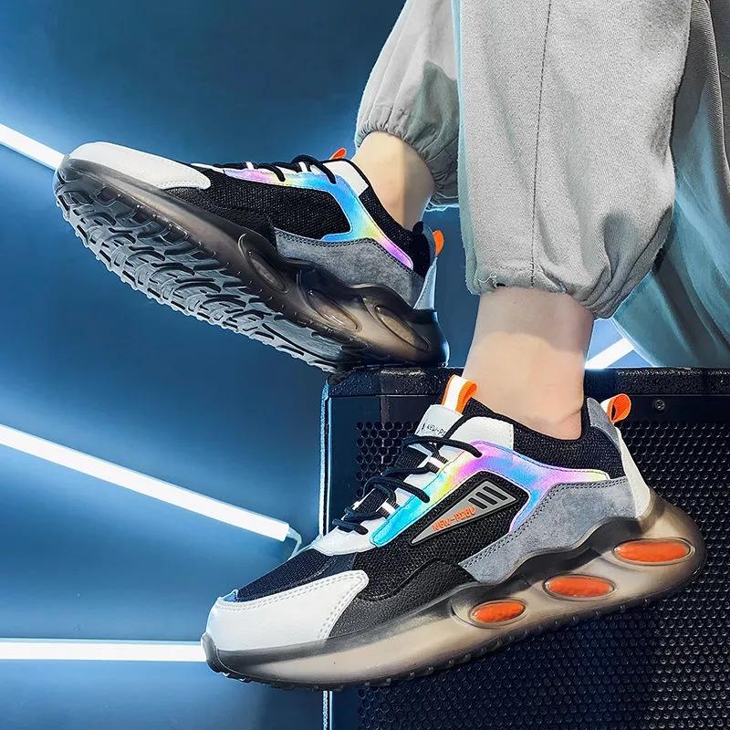 Men's Spring Sports Shoes Mesh Breathable Running Shoes Boys Basketball Shoes Casual Shoes Flying Woven Coconut Shoes