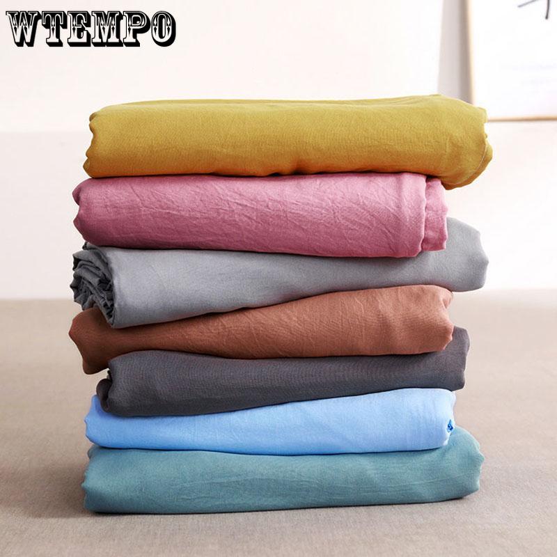 Super Soft Washed Cotton Solid Color Bed Linen Single-piece Plus Size Simple Bed Cover Four Seasons Universal Bedding
