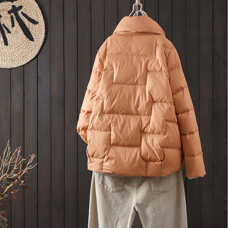 White Duck Down Jacket Women Thin Loose Loose Casual Big Lapel Short Jacket