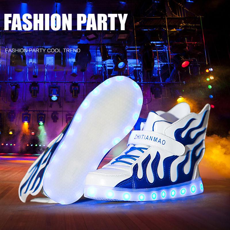 Children 'S Luminous Shoes Led Boys Girls Lights Usb Charging Boys And Girls Flash Shoes Sports Shoes High -Top Sports Shoes