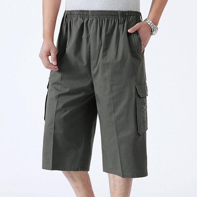 Middle-aged and Elderly Seven-point Loose Shorts Summer Casual Cotton Shorts