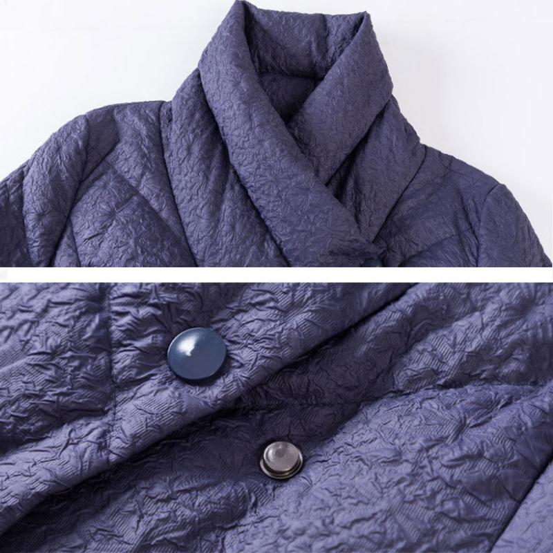 Women's Winter Korean Loose Quilted Coat Warm Stand-collar Down Jacket Women's Solid Color Patent Leather Long Down Jacket