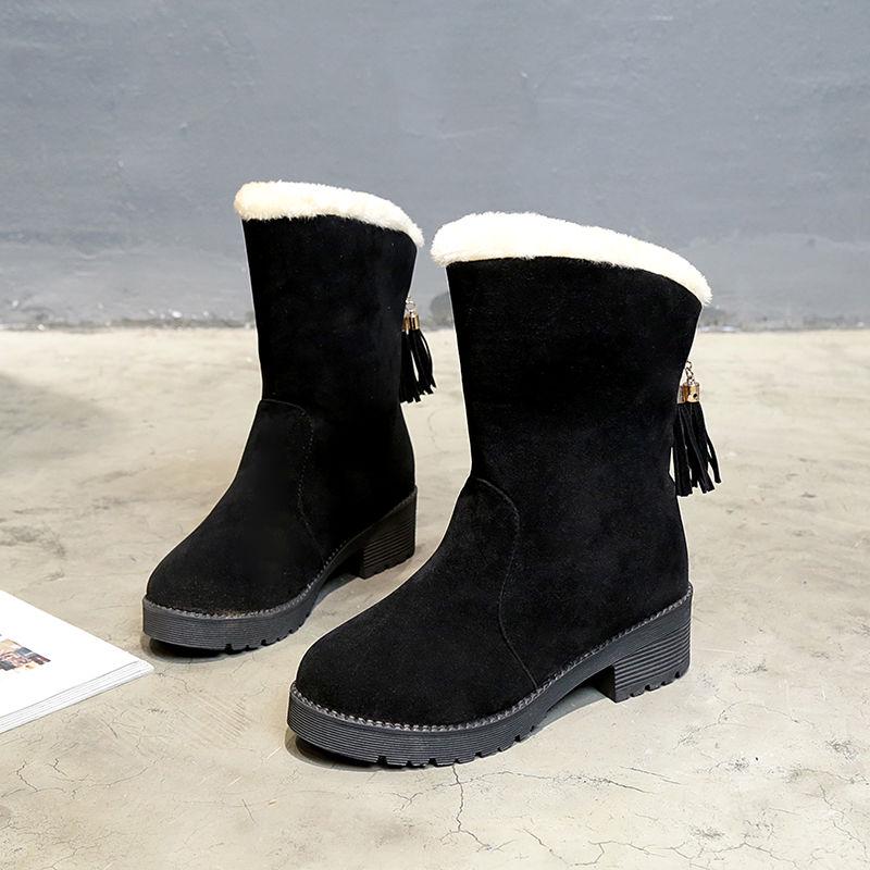 Women Boots Women Winter Fur Snow Boots Ladies Warm Wool Booties Ankle Boot Women Cotton Shoes