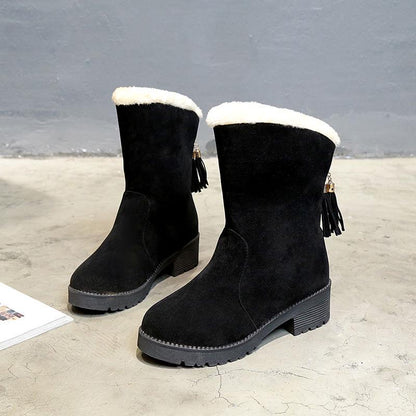 Women Boots Women Winter Fur Snow Boots Ladies Warm Wool Booties Ankle Boot Women Cotton Shoes