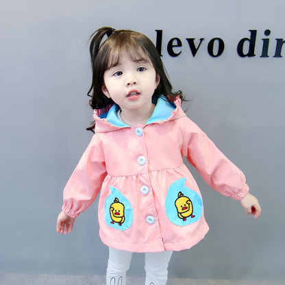 Children's Windbreaker Jacket Girls Clothes Baby Hooded Outerwear Autumn Kids Clothing Coat Jacket