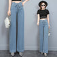 High Waist Jeans Woman Classic Denim Wide Leg Pants Plus Size Stretch Slim Fit Straight Flare Pants