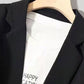 Black Suit Jacket Women's Top Spring and Autumn Temperament British Style Casual Blazer Solid Color Blazer Outwear for Ladies