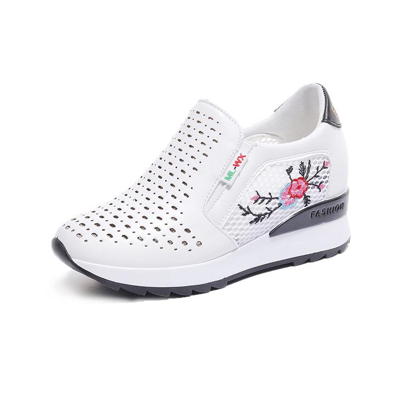 Women Summer Fashion White Hollow Sneakers Breathable Student Sport Running Shoes