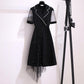 Women Plus Size Dress Lace Mesh Splicing Irregular Dress Mid-length Sequins A-line Party Dress