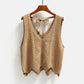 Spring and Autumn Korean Women's Wool Vest Knitted Vest Backless Sleeveless Pullover Sweater Vest V-neck Wool Vest