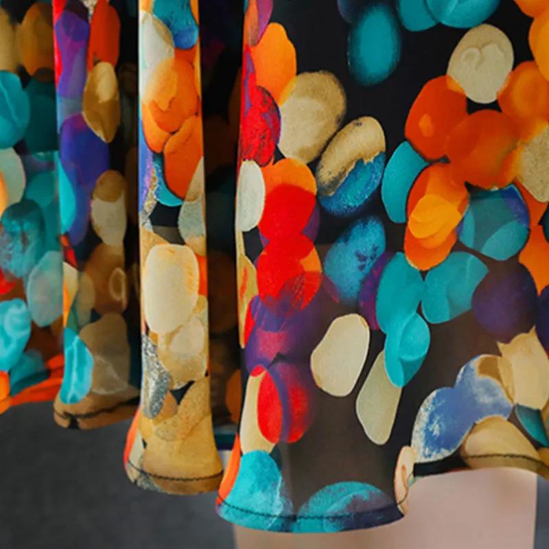 Printed Sleeveless Round Neck Dress Summer Loose Mid Length Women's Skirt