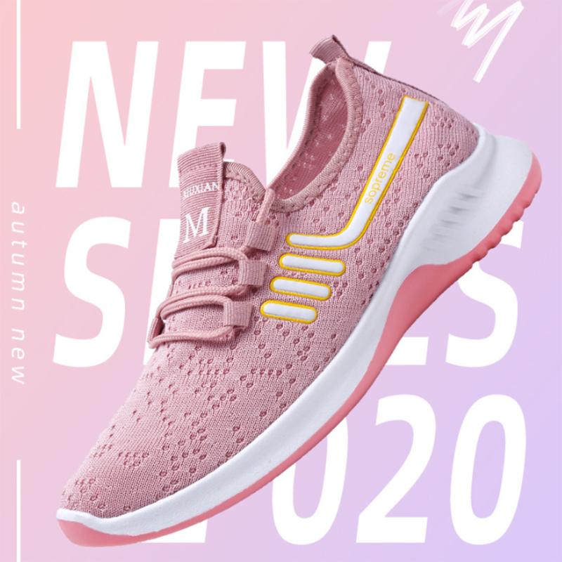 Summer Flying Knit Sneakers Lightweight Soft Sole Breathable Casual Sports Net Shoes