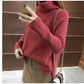 Autumn Winter Sweater Women Solid Color Turtleneck Sweater Thick Loose Solid Color Base Knit Sweater