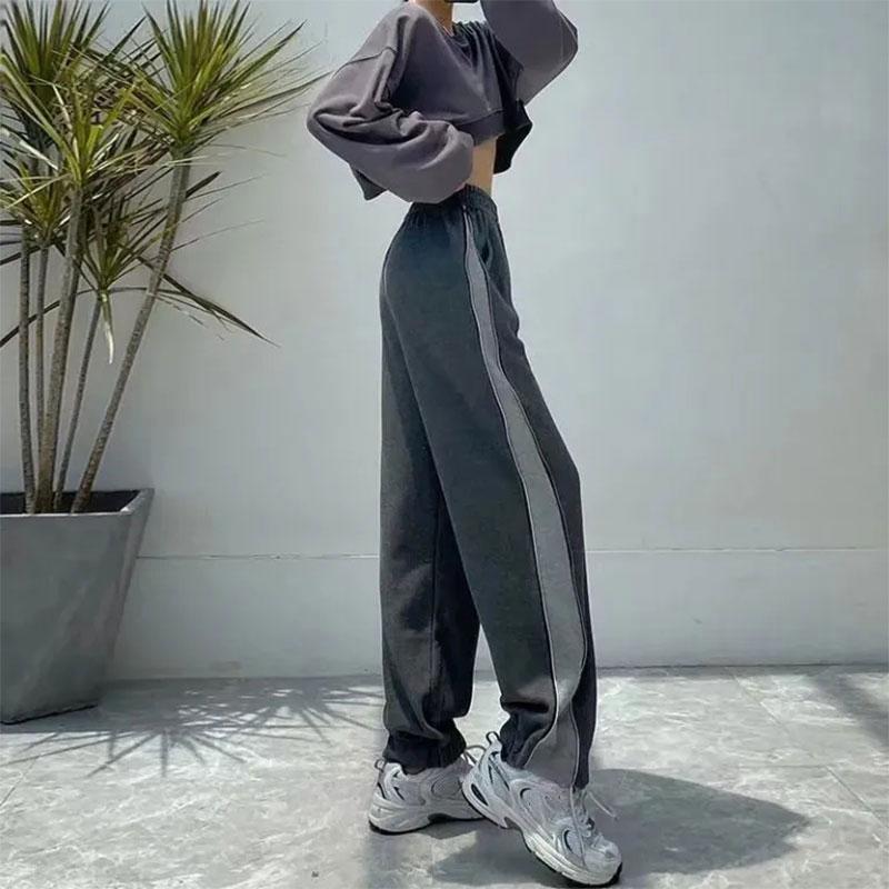 Women's Summer Thin Sports Pants Side Zipper Loose Beam Harem Pants Slim Fashion Ins Pants Ladies Fitness Trousers