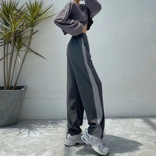 Women's Summer Thin Sports Pants Side Zipper Loose Beam Harem Pants Slim Fashion Ins Pants Ladies Fitness Trousers