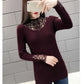 Knit Sweater Slim-fit Sweater Women Autumn and Winter Fashion Outer Wear Lace Collar Bottoming Shirt Young Women Long-sleeved Top
