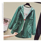 Women Trench Coat Long Sleeve Short Windbreaker Turn-down Collar Casual Overcoat Female  Streetwear