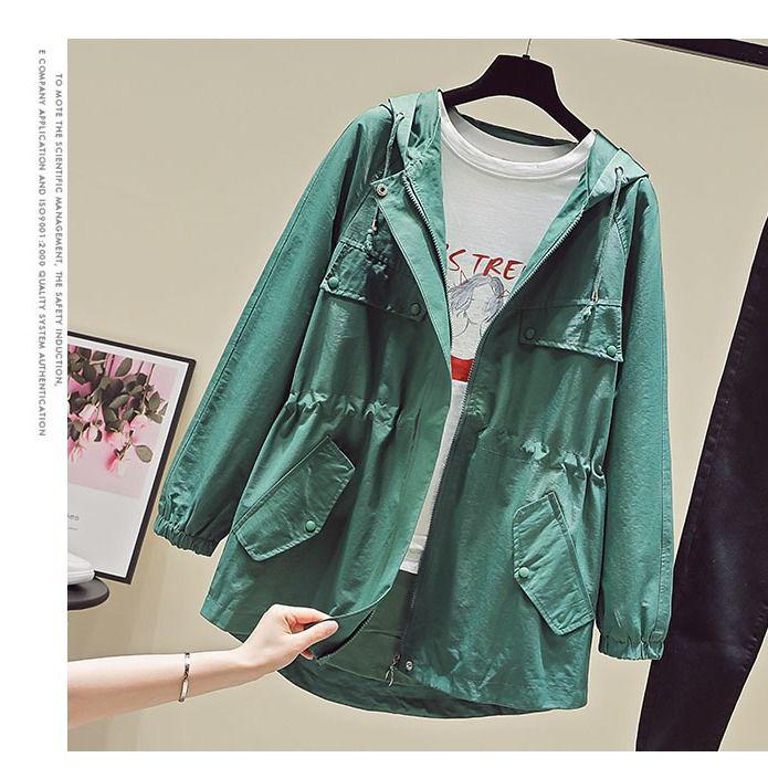 Women Trench Coat Long Sleeve Short Windbreaker Turn-down Collar Casual Overcoat Female  Streetwear