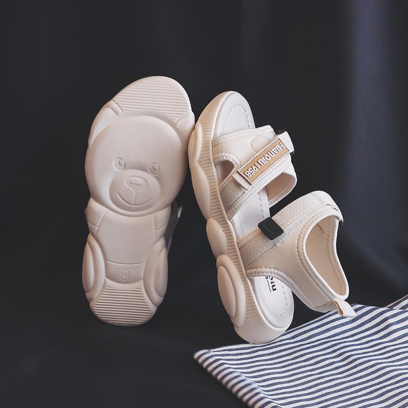 Sandals Female Fairy Wind Summer Students Korean Version of All-match Flat-soled Sneakers Bear Bottom