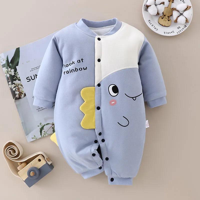 Baby Warm Cotton Clothes Fall and Winter Outing Jumpsuits for Boys and Girls Baby Padded Cotton-padded Clothes Newborn Baby Cotton Padded Clothes