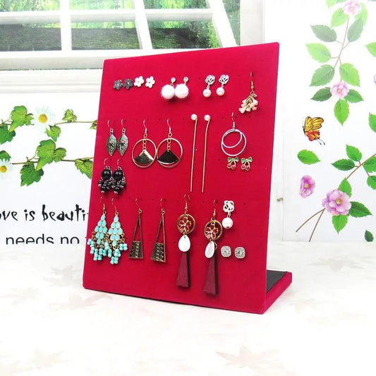Flannel Simple Jewelry Shelf Hanging Necklace Earrings Storage Box Storage Display Home